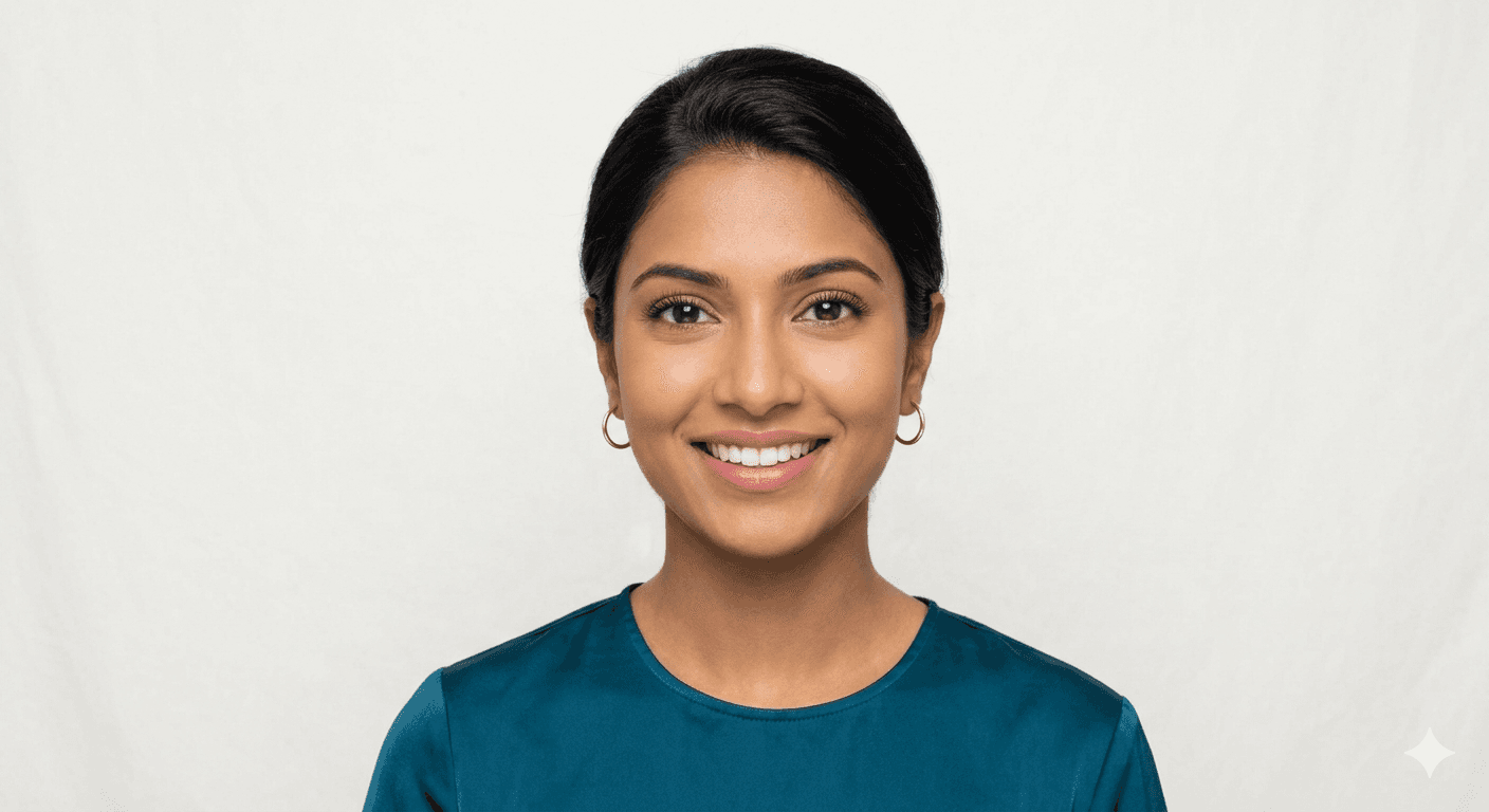 fair skin tone Indian girl